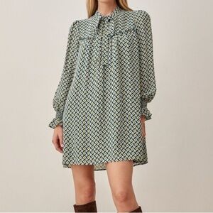 Reformation Cyril Mod Mini Dress in Green Mosaic Size M EUC